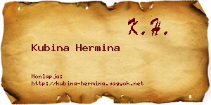 Kubina Hermina névjegykártya